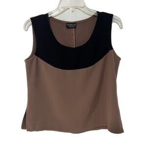 Yeohlee New York Tank Top Medium ColorBlock Black Brown Scuba Career Office Lux